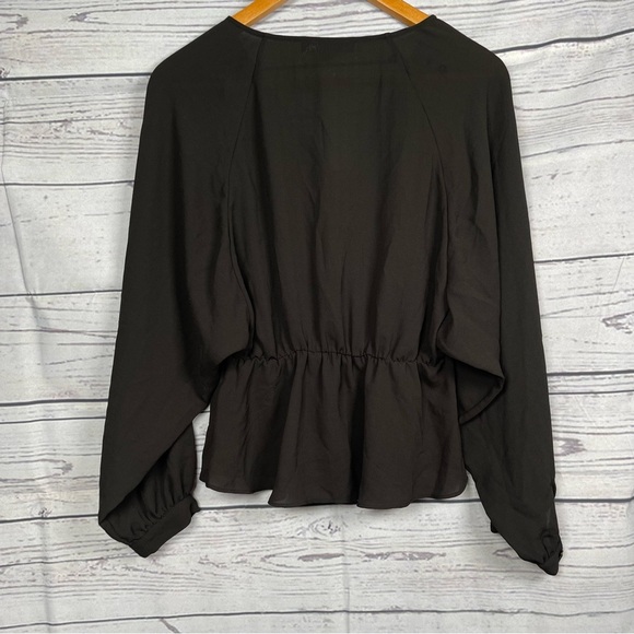 AllSaints Women’s Lasia Top Peplum Black Size S Draped Twist - Picture 10 of 10